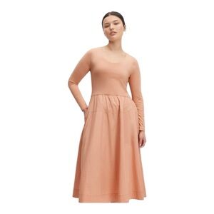 NEW Everlane Long-Sleeve Riviera Dress XXS Supima Cotton Midi Minimalist Chic